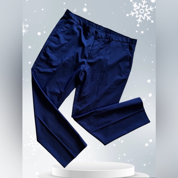 Calvin Klein Wool/Spandex Pants. Blue/ Black Stripes 40X32 Men Pockets - Picture 3 of 16